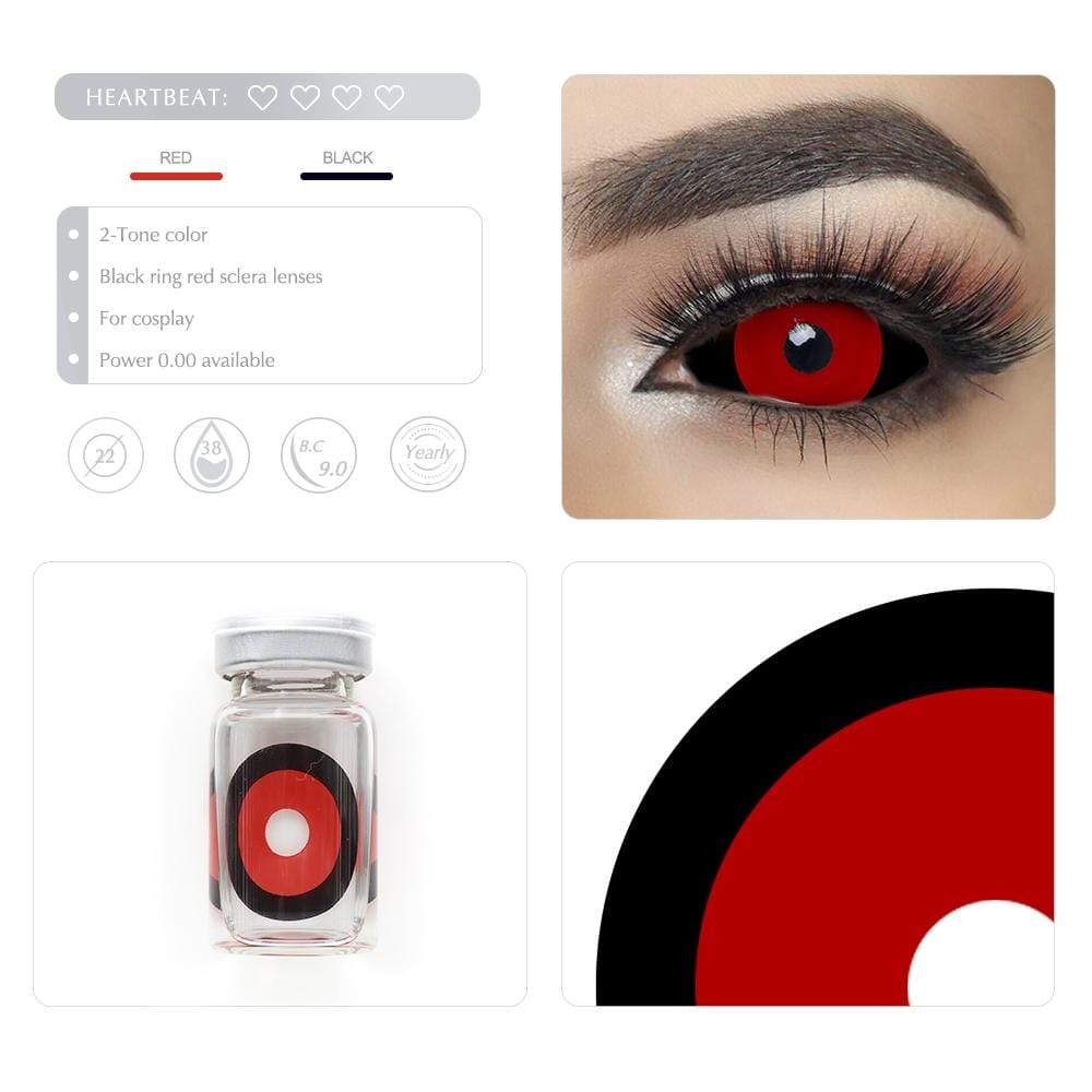 Red Earlens Black Ring Red Sclera Halloween Lenses – FreshGo