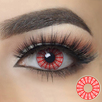 Red Spider Web Halloween Contacts