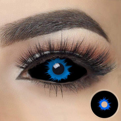 Black And Blue Sclera Halloween Contacts